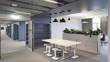 The picture shows a visualization of a modern office