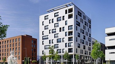 Visualisation of the SKAIO timber hybrid high-rise in Heilbronn.