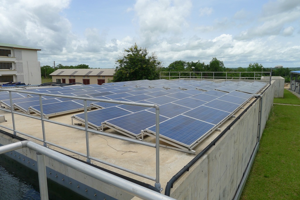 Photo shows some solar paneels