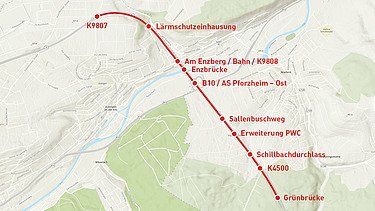 Karte eines Bauprojekts