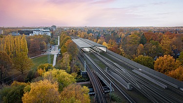 Visualisierung von der U5-Haltestelle Sengelmannstraße.