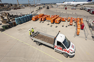 Foto vom Ausbau Flughafen in Frankfurt.