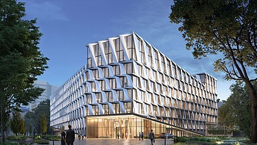 Visualisierung vom „ONE PLAZA“ in Düsseldorf.    