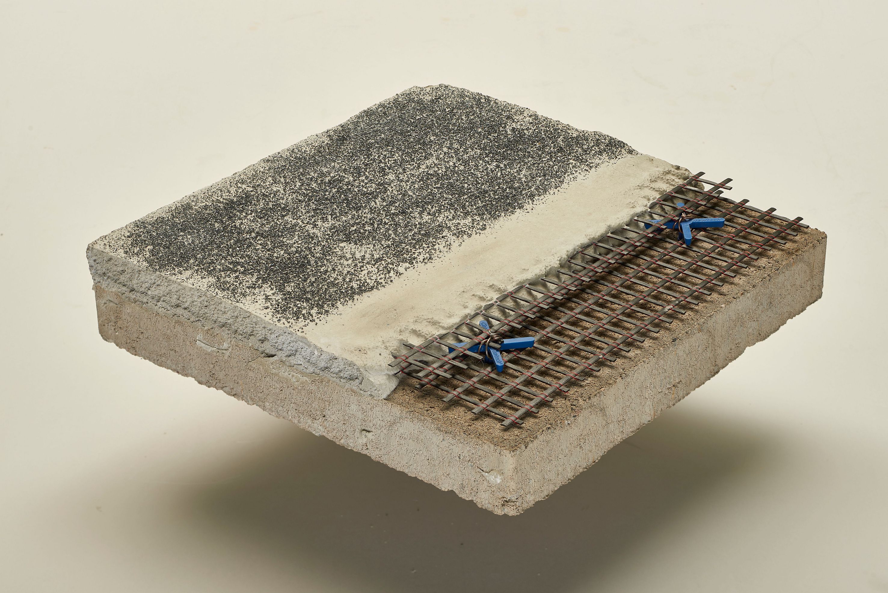 Die 3D-Darstellung illustriert den Aufbau von Carbon-Beton.