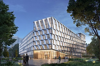 Visualisierung vom „ONE PLAZA“ in Düsseldorf.    