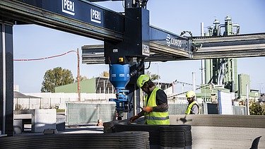 Foto von einem 3D-Drucker für den Bau