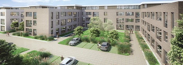 Visualisierung vom eines der drei Büro-Neubaukomplexen. 