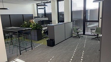Foto von einer Bürofläche im Innovation Center in Stuttgart. 