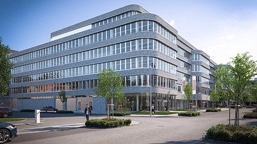 Visualisierung des OBRKSSL - home of success in Düsseldorf mit Seitenansicht.  