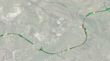 GIS-Visualisierung der geplanten Autobahnstrecke Bukojčani–Kičevo in Nordmazedonien