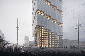 Visualisierung vom 140 m hohen EDGE East Side Berlin.