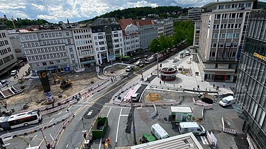 Foto von der Baustelle auf dem Jahnplatz