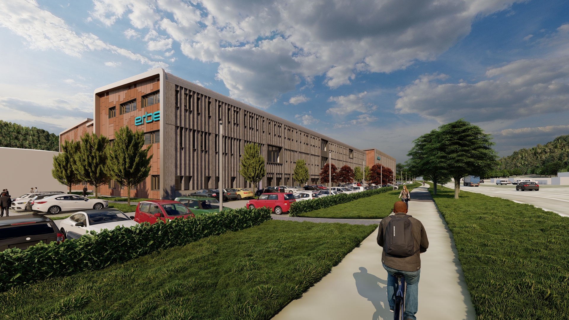 Visualisierung des Industriekomplex für Medizintechnik.  