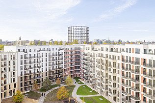 Visualisierung von Wohngebäuden „Stadtquartier Südkreuz“ in Berlin.