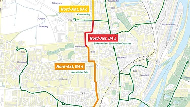 Bauabschnitte der 2. Nord-Süd-Verbindung für die Straßenbahn in Magdeburg