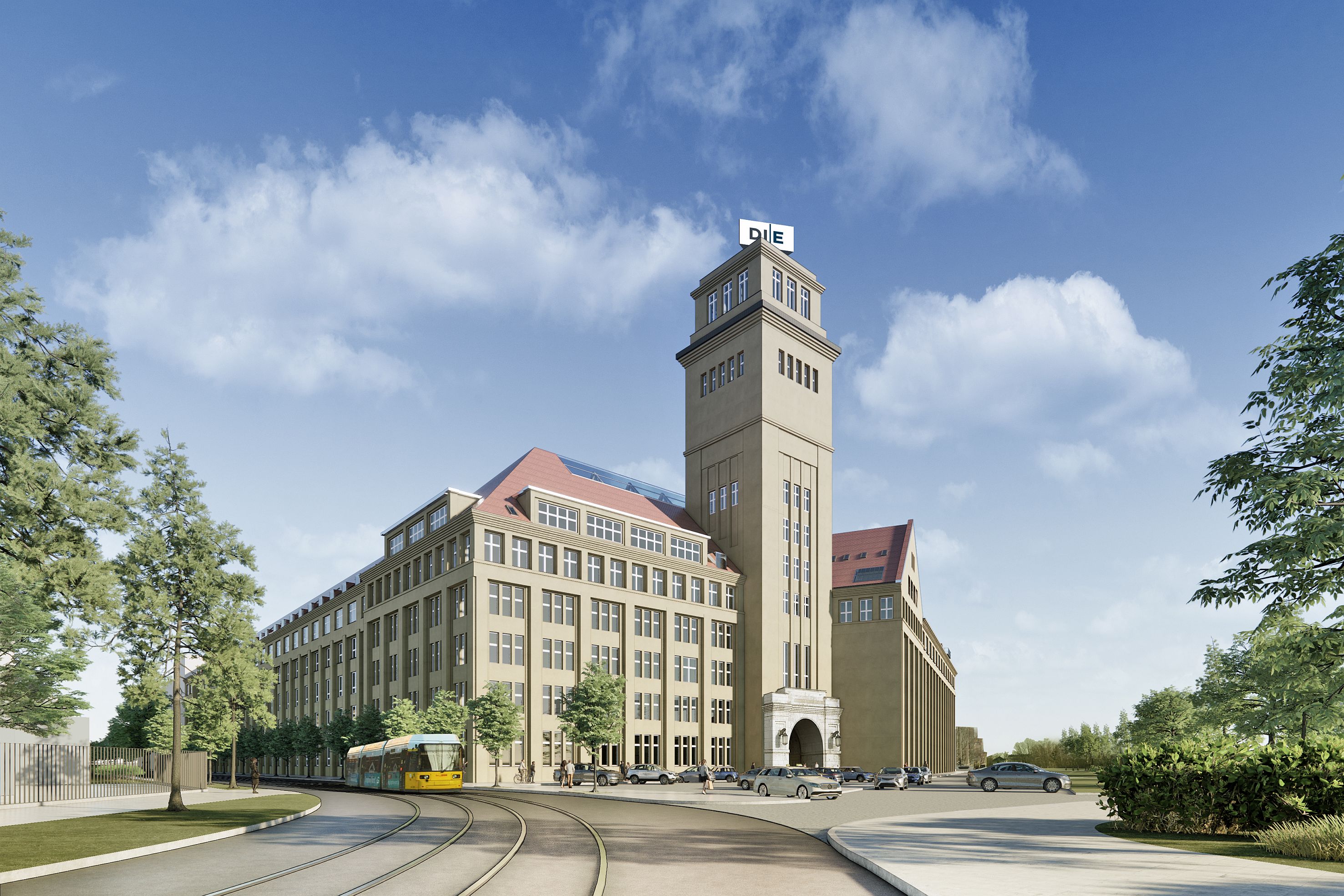 Visualisierung von Peter-Behrens-Bau in Berlin. 