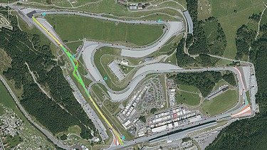 Foto von der Rennbahnstrecke am Red Bull Ring