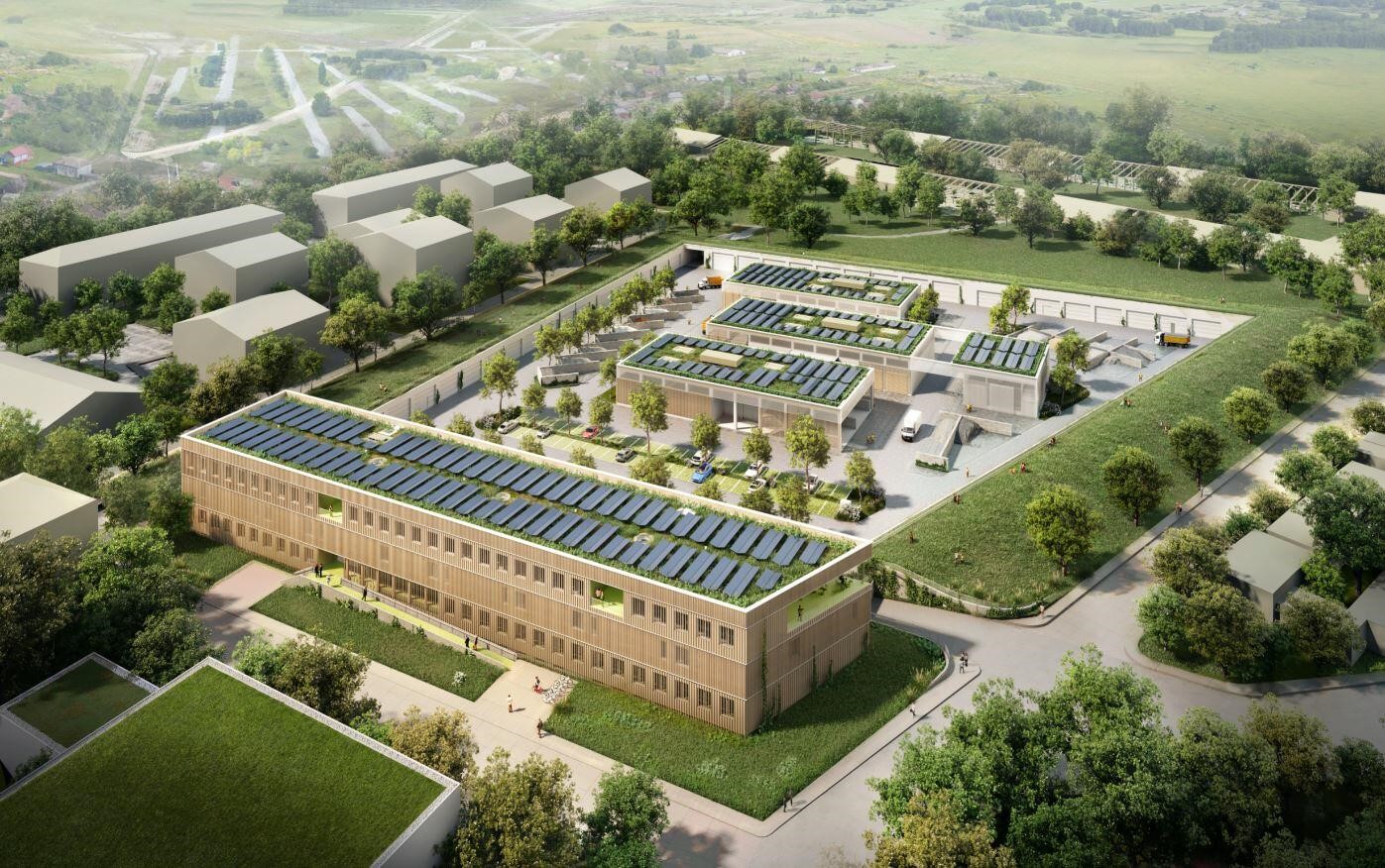 Office building in green surroundings