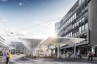 Visualisierung für den Umbau des zentralen Jahnplatzes 