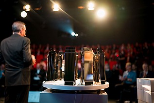 Nahaufnahme von dem badischen Architekturpreis.