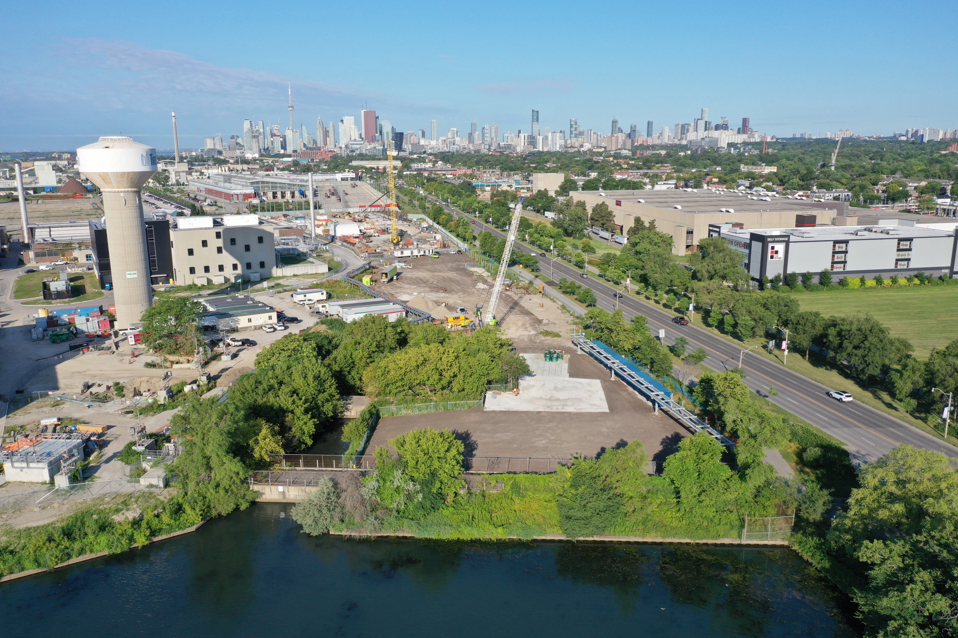 Luftaufnahme einer Wasseraufbereitungsanlage in Toronto