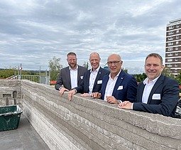 Photo of the 3D printed concrete robot in Metzingen-Neugreuth