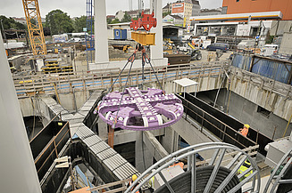 Photo of the cutting wheel infeed