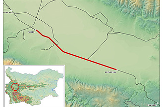 Photo shows a map with a red mark