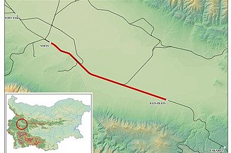 Photo shows a map with a red mark