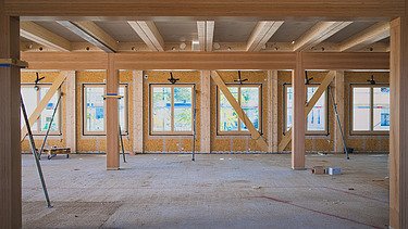 Interior wall made of wood