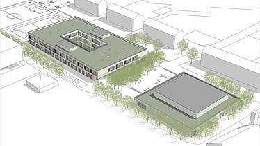 Zeichnung vom Vinzenz-Pallotti-Schule in Friedberg.