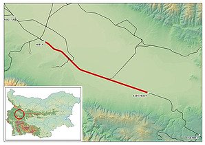 Foto zeigt eine Landkarte mit einer roten Markierung