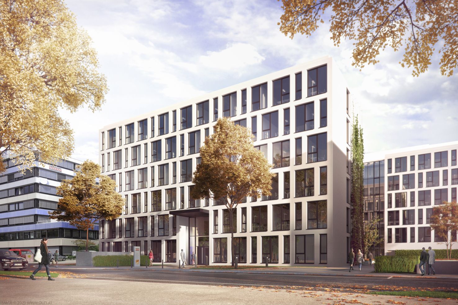 Visualisierung des neuen Konzernhauses am Albstadtweg.