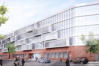Visualisierung des Erweiterungsbau TK in Hamburg.