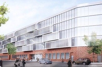 Visualisierung des Erweiterungsbau TK in Hamburg.