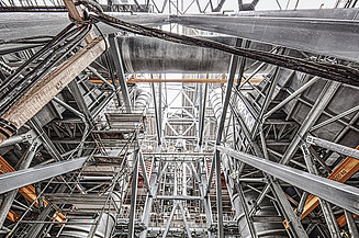 Foto von der Mühlverbrennungsanlage „Copenhill“ von innen.  