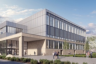 Visualisierung von einer Sporthalle. 