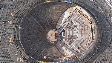 Luftaufnahme vom Kelchstütze von Stuttgart 21