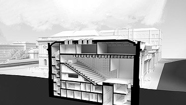 Photo shows the architectural design for the future venue