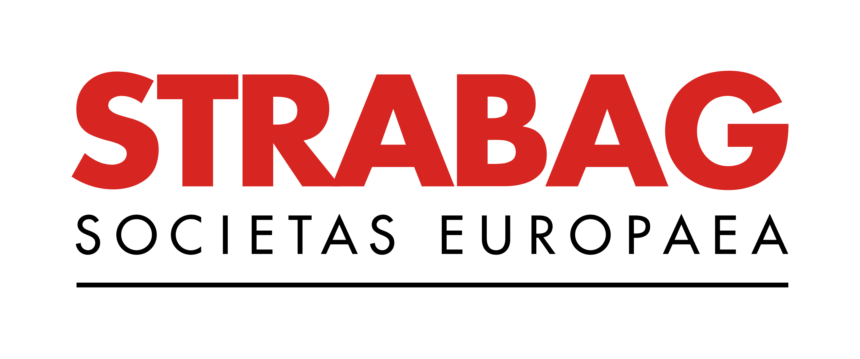 Auf dem Foto ist das STRABAG Societas Europaea Logo zu sehen.