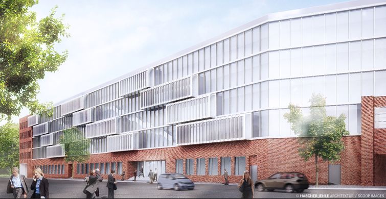 Visualisierung des Erweiterungsbau TK in Hamburg.