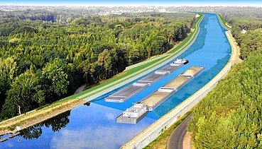 Visualisierung eines Schiffskanals