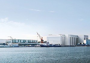 Foto von der Skyline in Kiel. 