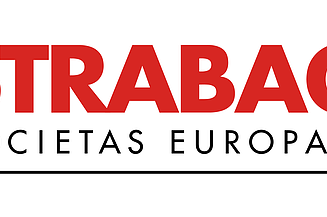 STRABAG SE-Logo Auf dem Foto ist das STRABAG Societas Europaea Logo zu sehen.