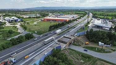 Foto von der Sanierung der Südautobahn in Österreich
