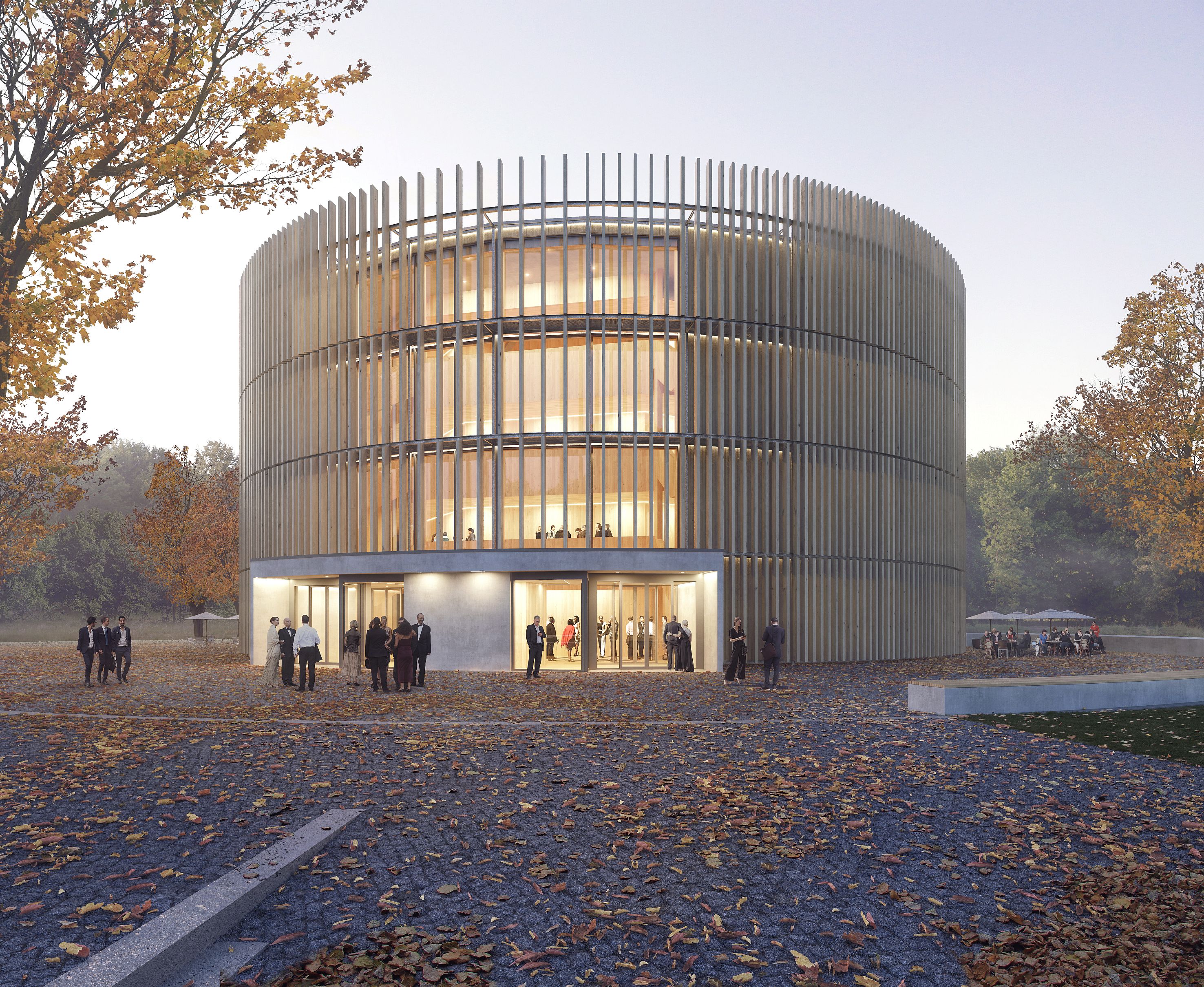 Visualisierung des Haupthaus des Globe Theater.