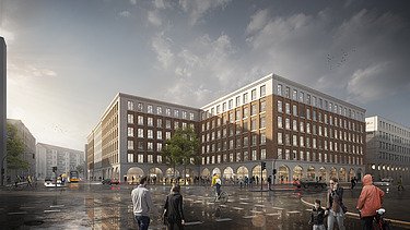 Visualisierung von den Annenhöfe in Dresden. 