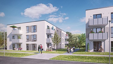 STRABAG Hold Estate und ZÜBLIN: Spatenstich in Schleswig-Holstein für Wohnprojekt mit CONCEPT  Visualisierung von Wohngebäuden
