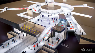 Visualisierung eines U-Bahn Zugangs
