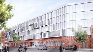 Visualisierung des Erweiterungsbau TK in Hamburg.